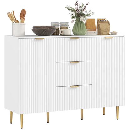 Modern Kitchen Storage Cabinet, 3 Drawers, Adjustable Shelves, White Bar Cabinets at Gallery Canada