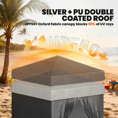 5 x 5 ft Compact Pop Up Canopy Tent, UPF 50+ Changing Room, Black Pop Up Canopies at Gallery Canada