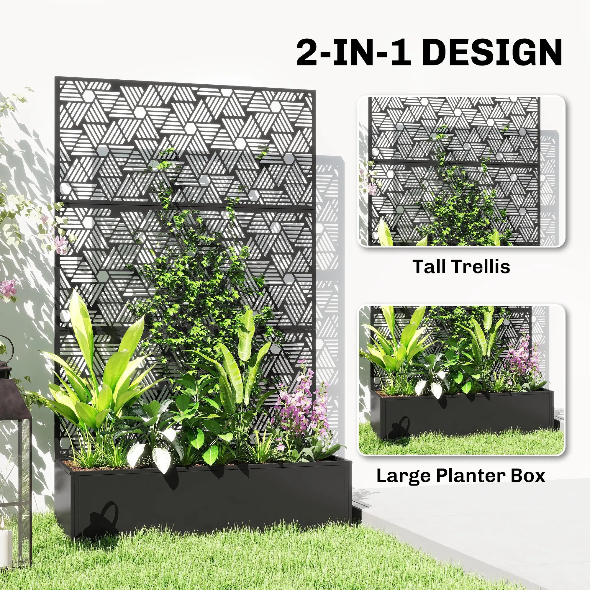 Metal Planter Box With Trellis, 70