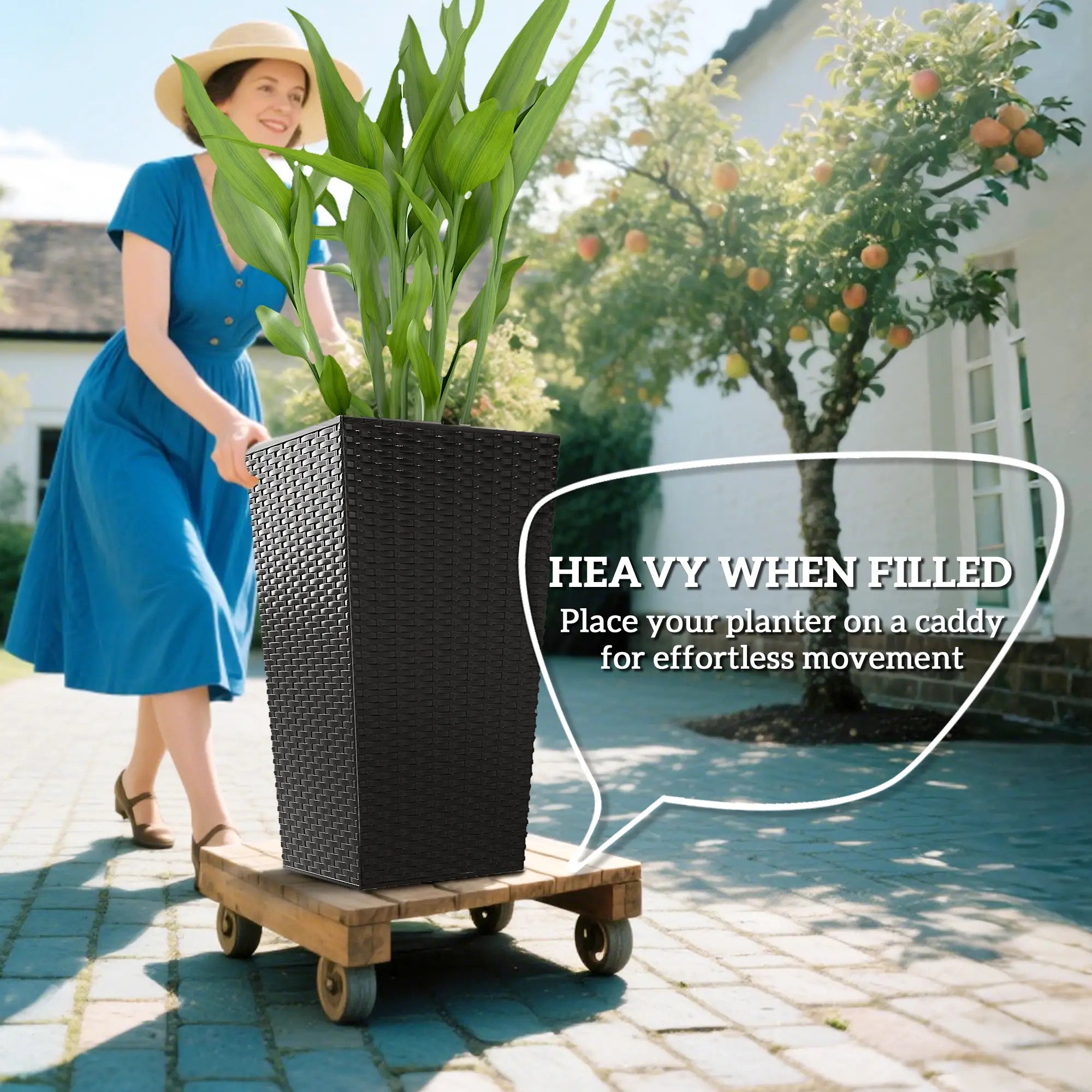 Set of 3 Tall Plant Stand, Outdoor Indoor Flower Pot, Black Garden Accessories at Gallery Canada