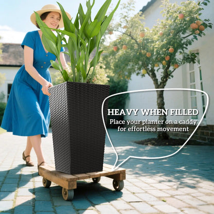 Set of 3 Tall Plant Stand, Outdoor Indoor Flower Pot, Black Garden Accessories at Gallery Canada