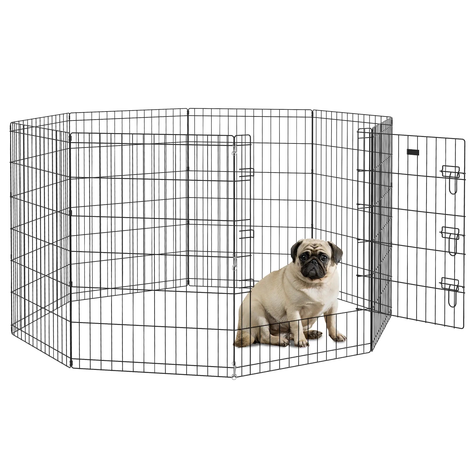 36 Inch Foldable Metal Pet Playpen, Dog Kennel Cage, 8 Panel Dog PlayPens at Gallery Canada