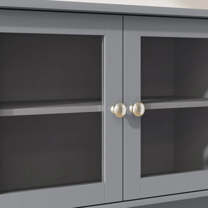Kitchen Cabinet with Charging Station, 2 Tilt Out Cabinets, Microwave Stand, Grey Kitchen Pantry Cabinets at Gallery Canada
