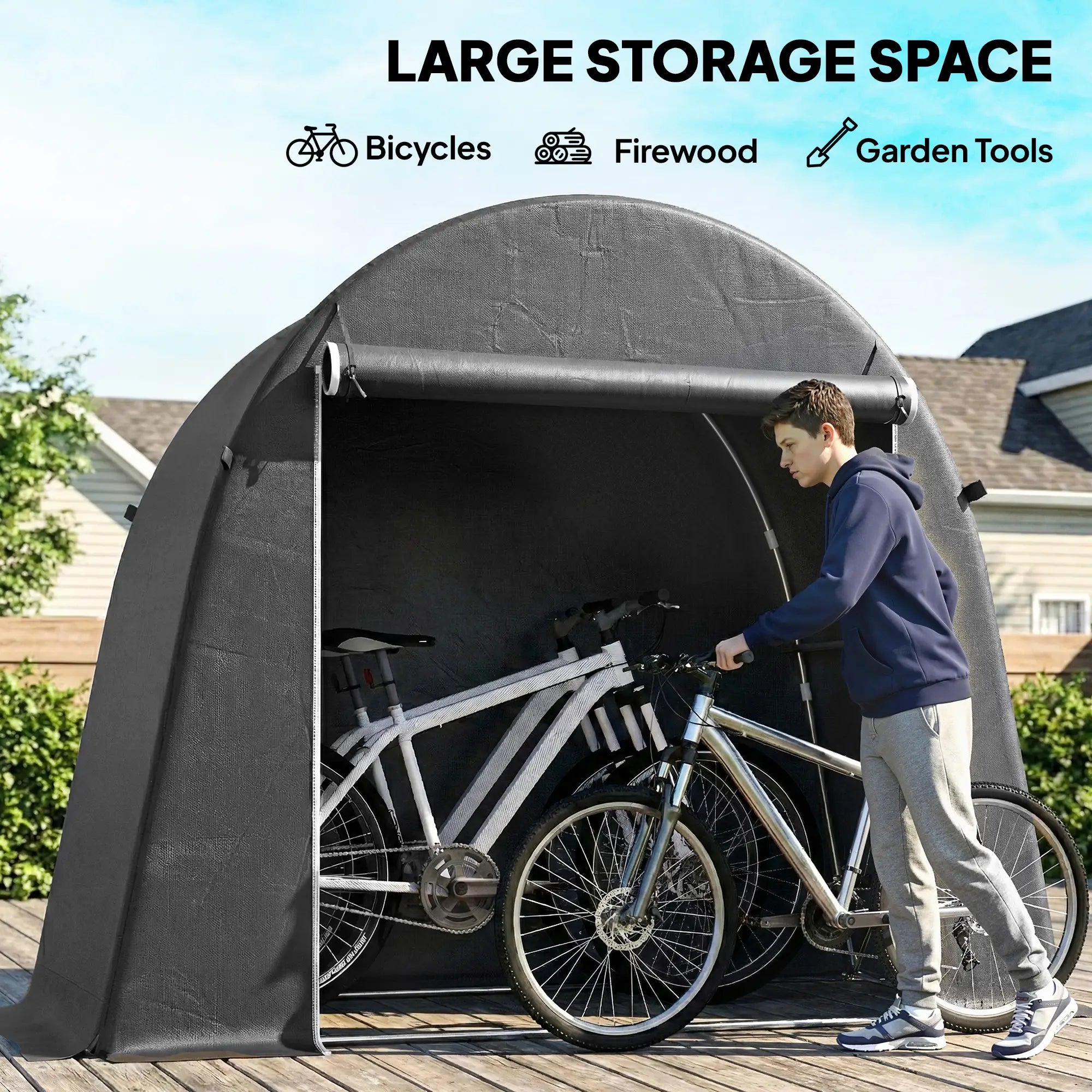 8' x 4' Portable Shed, Waterproof Bike Tent, Roll-Up Zipper Door Sheds at Gallery Canada