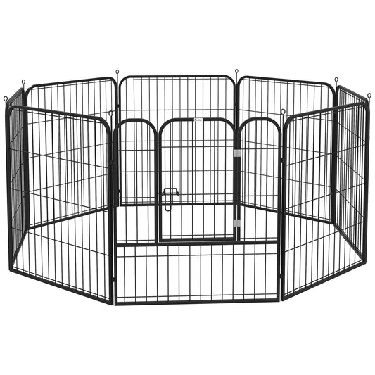 8 Panel Pet Playpen Play Yard Fence Home DIY Heavy-Duty Metal Foldable Indoor Outdoor 31" x 31" - Gallery Canada