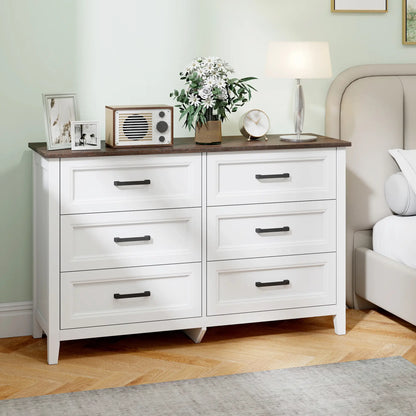 6-Drawer Wide Dresser Chest for Bedroom Living Room Closet