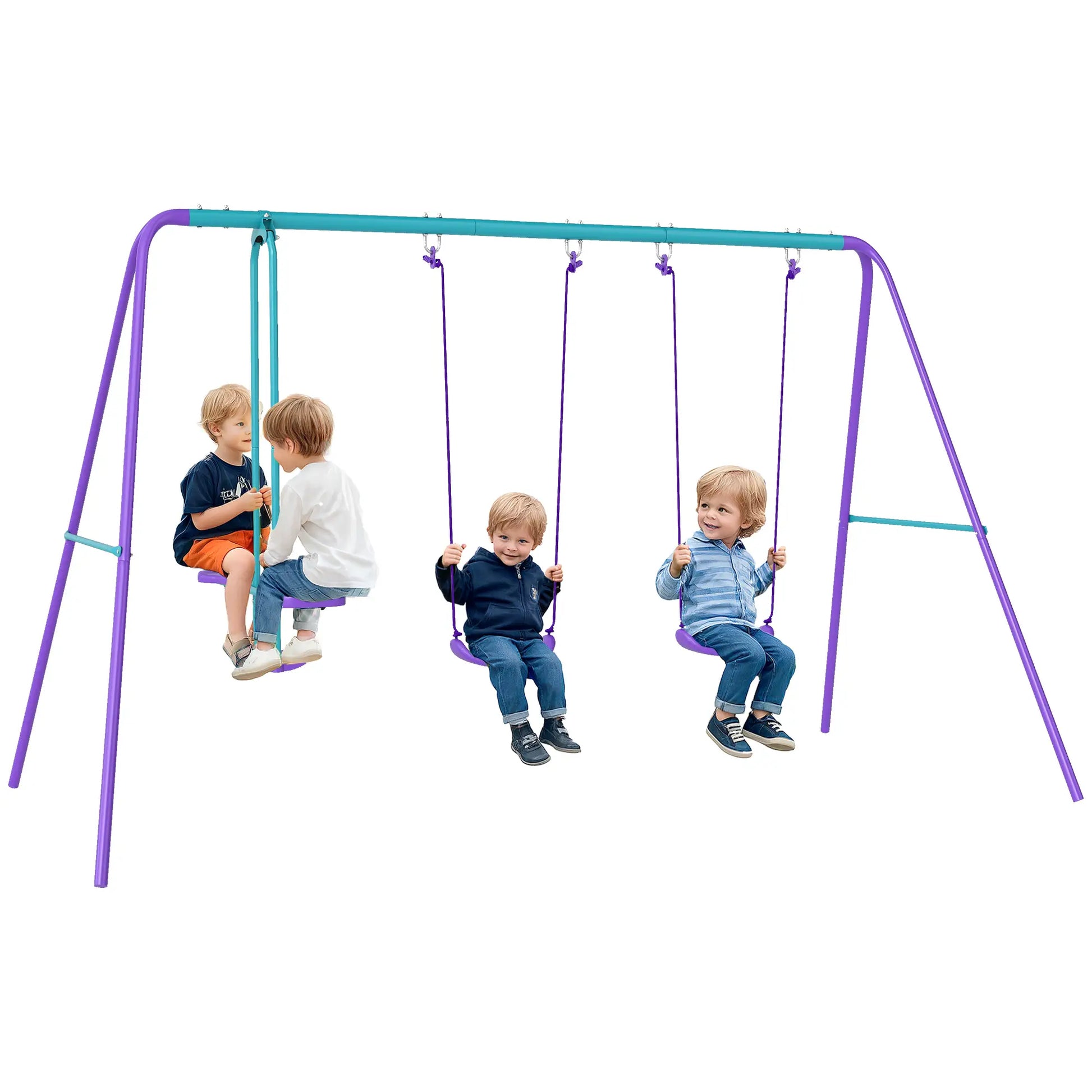 3 in 1 Metal Swing Set, Double Swings, Glider, Purple Gym Sets & Swings at Gallery Canada