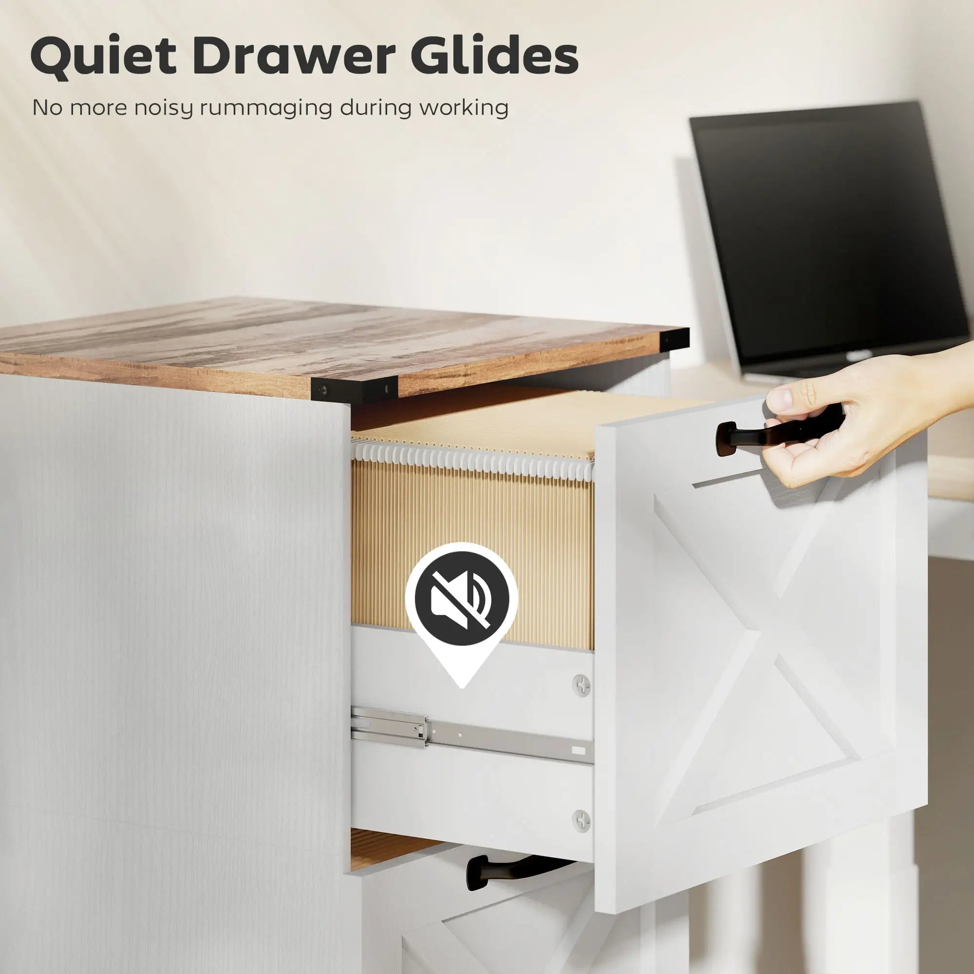 2 Drawer File Cabinet, Silent Slides, Letter/A4, White Office Cabinets & Cupboards at Gallery Canada