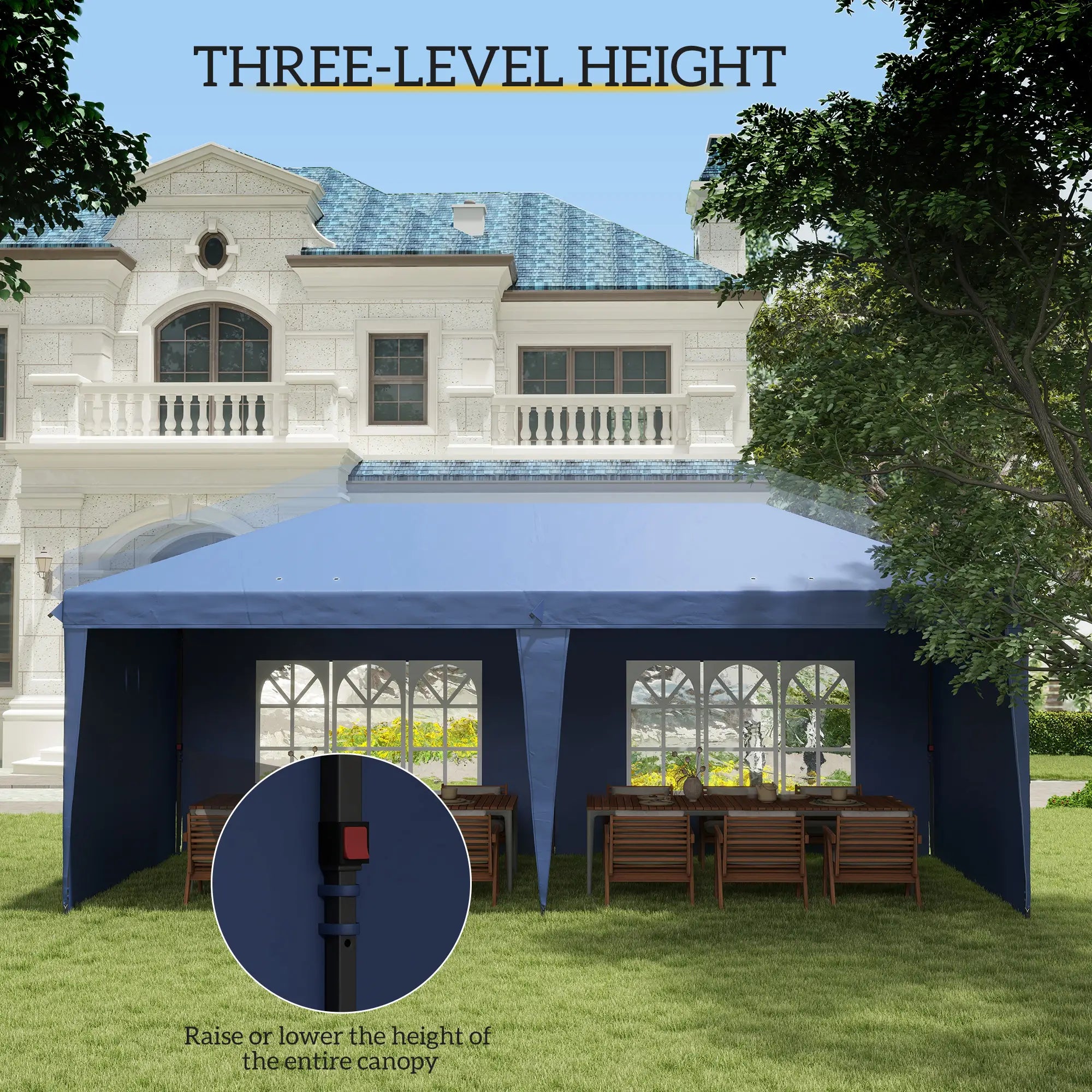 10' x 20' Pop Up Canopy Tent, Instant Shelter, Blue Pop Up Canopies at Gallery Canada
