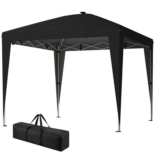10 x 10 ft Pop Up Canopy Tent, UPF 50+ Instant Portable Shelter, Black Pop Up Canopies Black at Gallery Canada