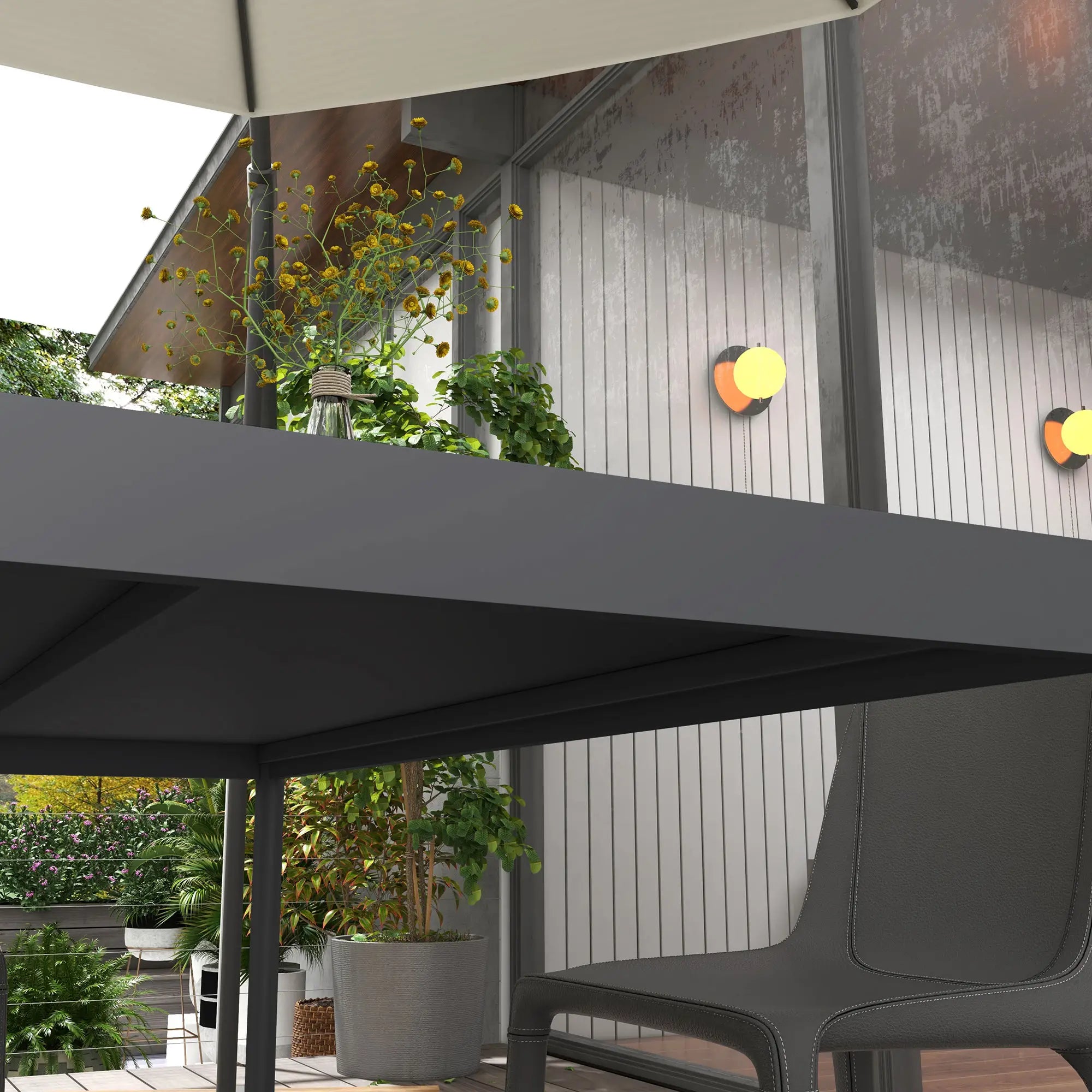 Outdoor Dining Table, Aluminum Frame, Garden Table, 57