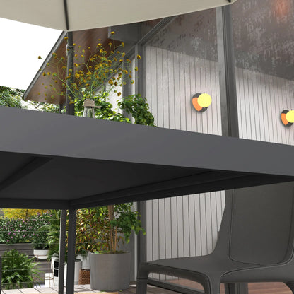Outdoor Dining Table, Aluminum Frame, Garden Table, 57", Dark Grey Patio Dinning Tables at Gallery Canada