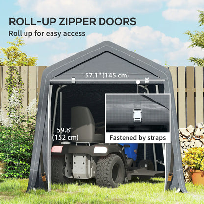 7.9' x 6.6' Garden Storage Tent, Metal Frame, Double Zipper Doors, Dark Grey Car Shelters at Gallery Canada