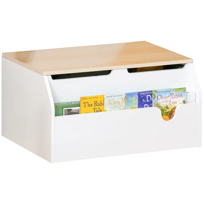 Wooden Kids Toy Box with Lid, Storage Organizer, Safety Hinge, White Baby & Kids Storage at Gallery Canada