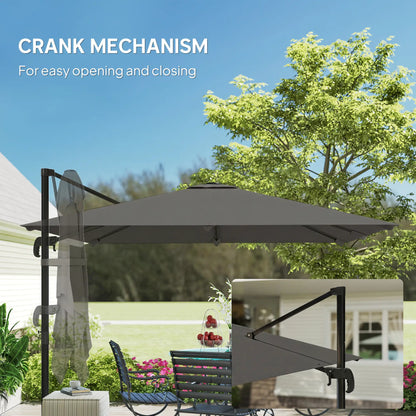 10 FT Outdoor Offset Cantilever Umbrella, Crank Handle, Tilt, 360° Rotation Offset Cantilever Umbrellas at Gallery Canada