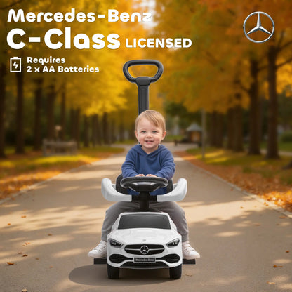 Mercedes-Benz 2-in-1 Toddler Push Car, White