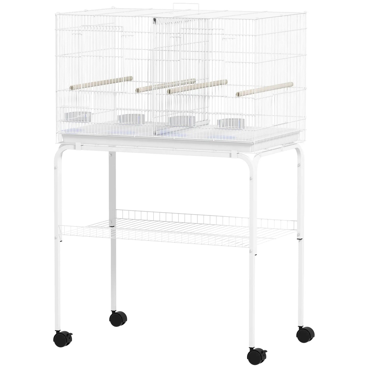 46" H Bird Cage, Large Parakeet Cage, White Bird Cages White at Gallery Canada