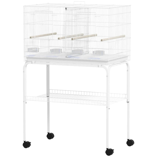 46" H Bird Cage, Large Parakeet Cage, White Bird Cages White at Gallery Canada