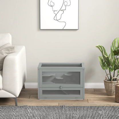 24 Inch Hamster Cage, 2 Levels, Openable Roof, Run Space, Grey Hamster Cages at Gallery Canada
