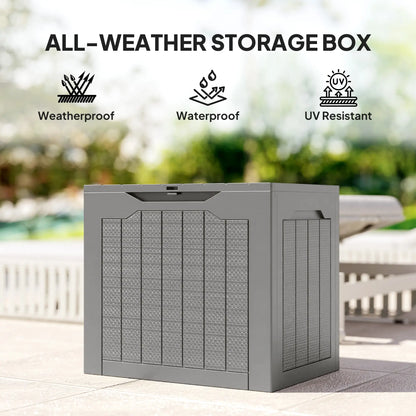28 Gallon Deck Box, Resin Outdoor Storage With Handles, Waterproof UV Resistant Patio Storage Boxes at Gallery Canada