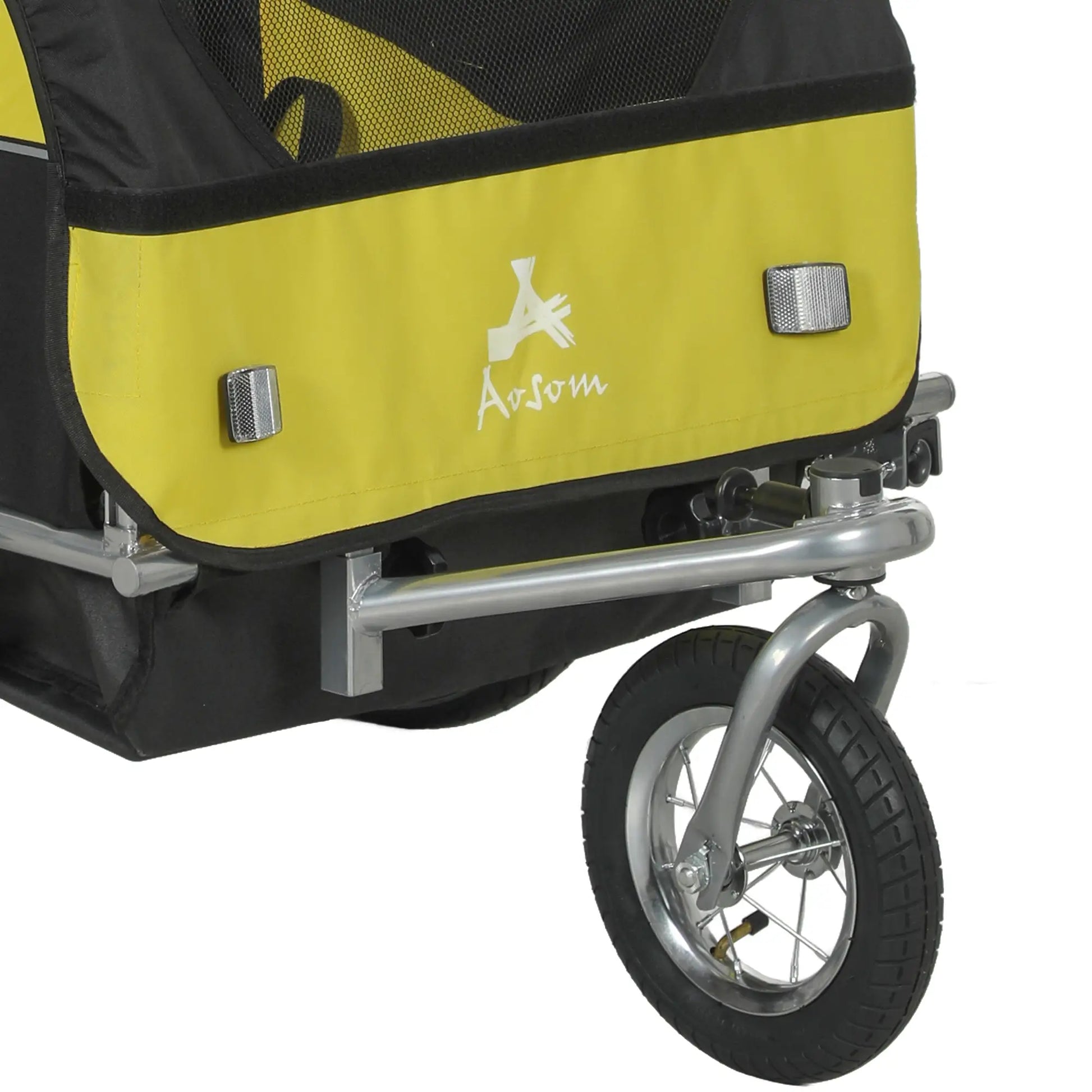 2-in-1 Bike Trailer, Foldable 2-Seat Stroller, 5-Point Harness, Yellow Kids Bike Trailers at Gallery Canada