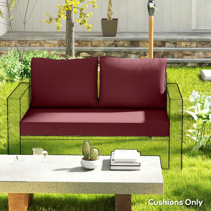 Outdoor Seat Cushions With Backrest, Loveseat Double Sofa, Wine Red Patio Chair Cushions at Gallery Canada
