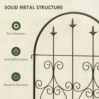 Metal Garden Trellis Set, Scrollwork Design, 150 x 50 cm, Black Plant Stands at Gallery Canada
