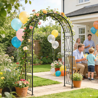 8 ft Garden Arch, Outdoor Trellis Arbor, Black Garden Arches at Gallery Canada