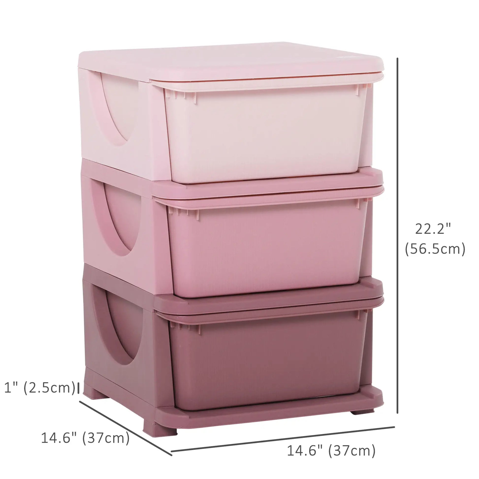 3 Tier Kids Toy Organizer, 3 Plastic Drawers, Pink Baby & Kids Storage at Gallery Canada