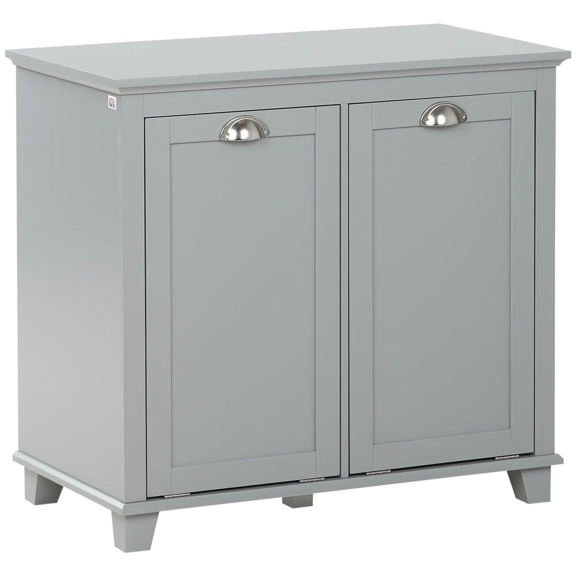 Tilt-Out Laundry Cabinet, Bathroom Organizer, Two-Compartment Hamper, Grey Bathroom Cabinets Grey at Gallery Canada