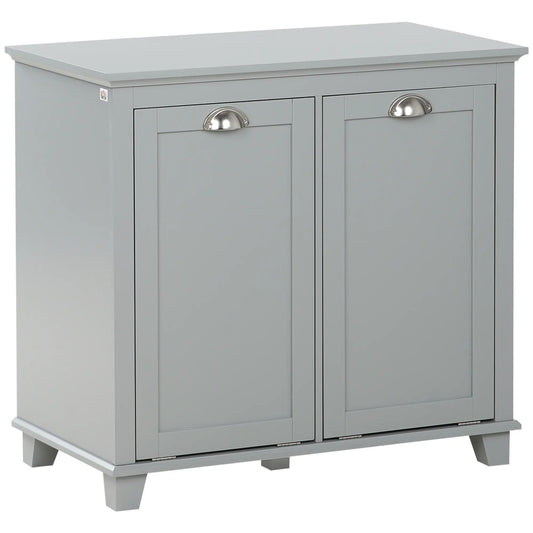 Tilt-Out Laundry Cabinet, Bathroom Organizer, Two-Compartment Hamper, Grey Bathroom Cabinets Grey at Gallery Canada