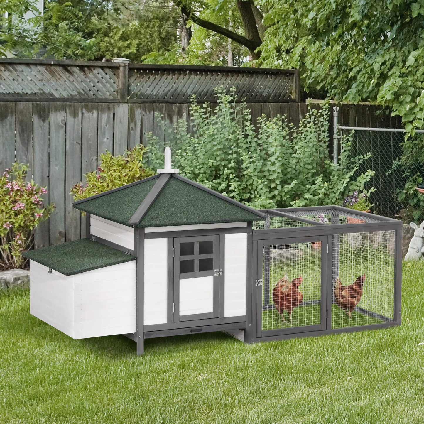 77 Chicken Coop, Rabbit Hutch, Poultry Cage, Dark Gray, White Chicken Coops at Gallery Canada