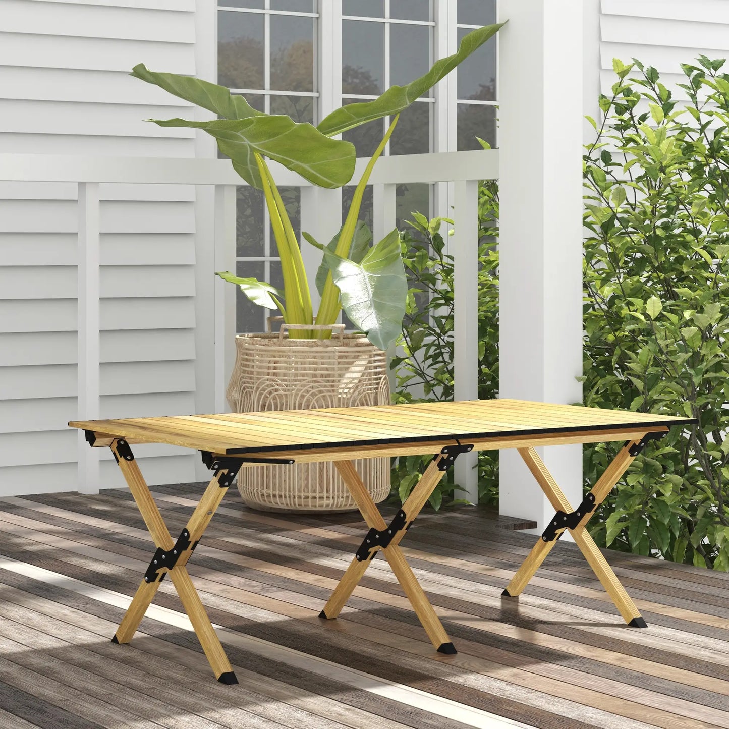 Folding Picnic Table, Portable Aluminum Camping Table, Natural Picnic Tables & Camping Chairs at Gallery Canada