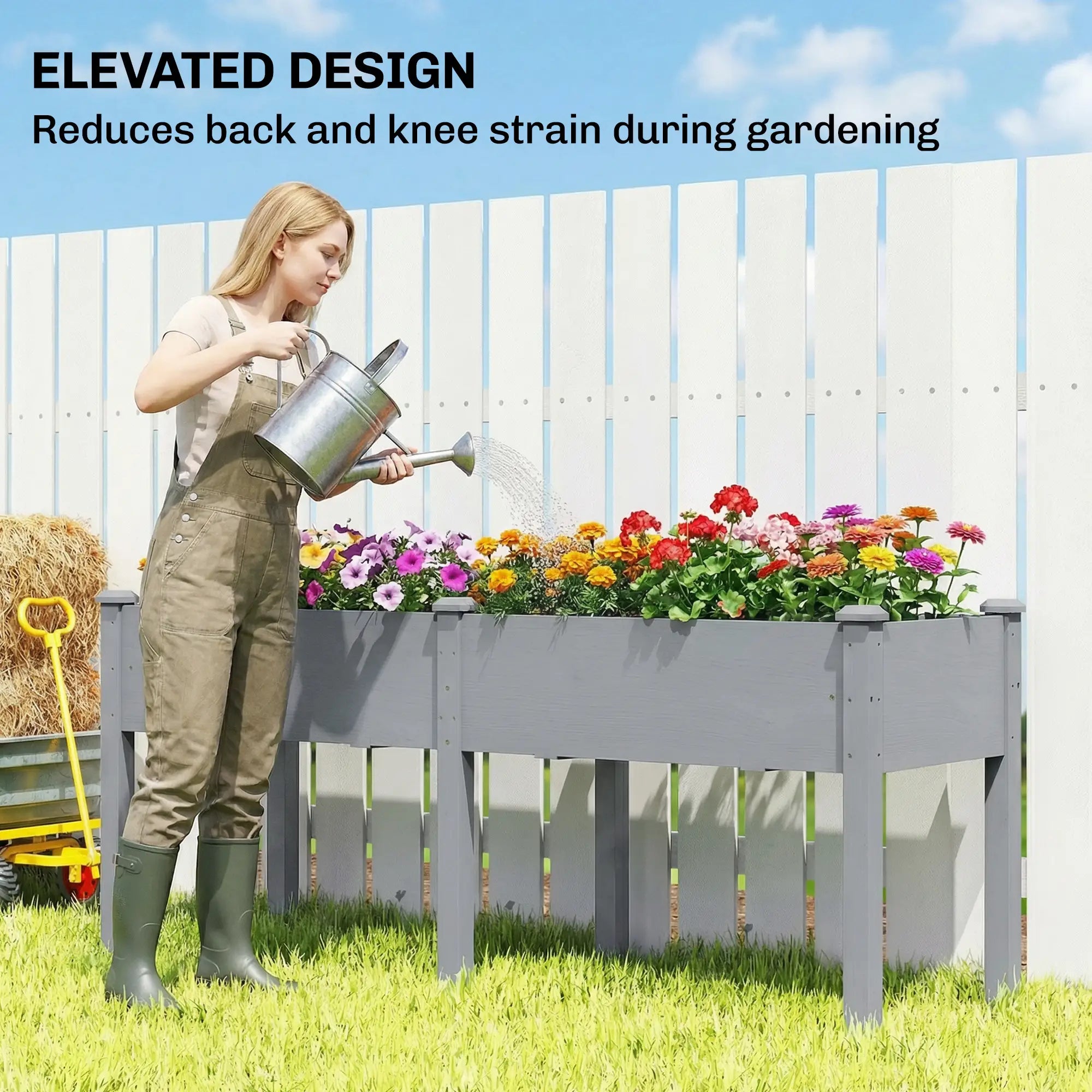 Wooden Raised Garden Bed With Legs, 72