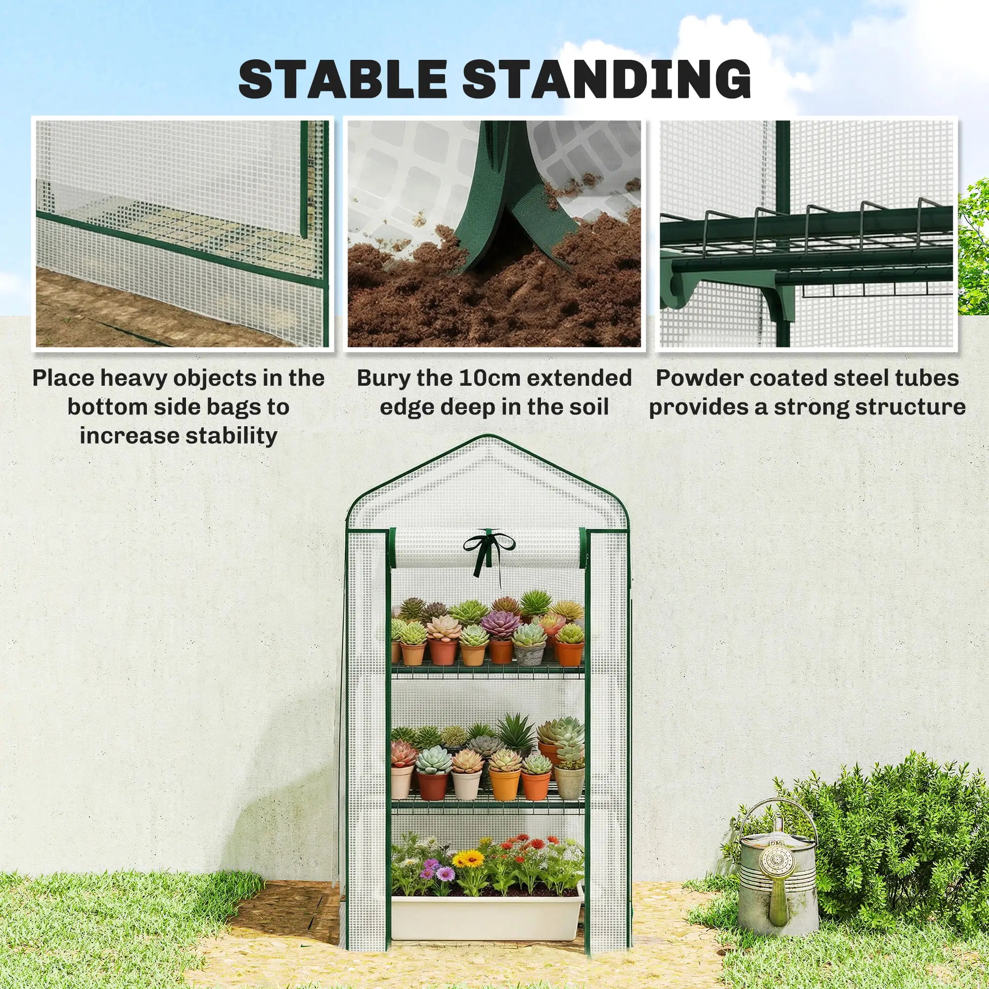 Mini Greenhouse With Screen Roof, 27.6