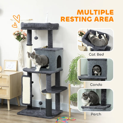 52-Inch Cat Tree with Scratching Posts, Bed, Condo, Platforms Multi-Level Cat Towers at Gallery Canada