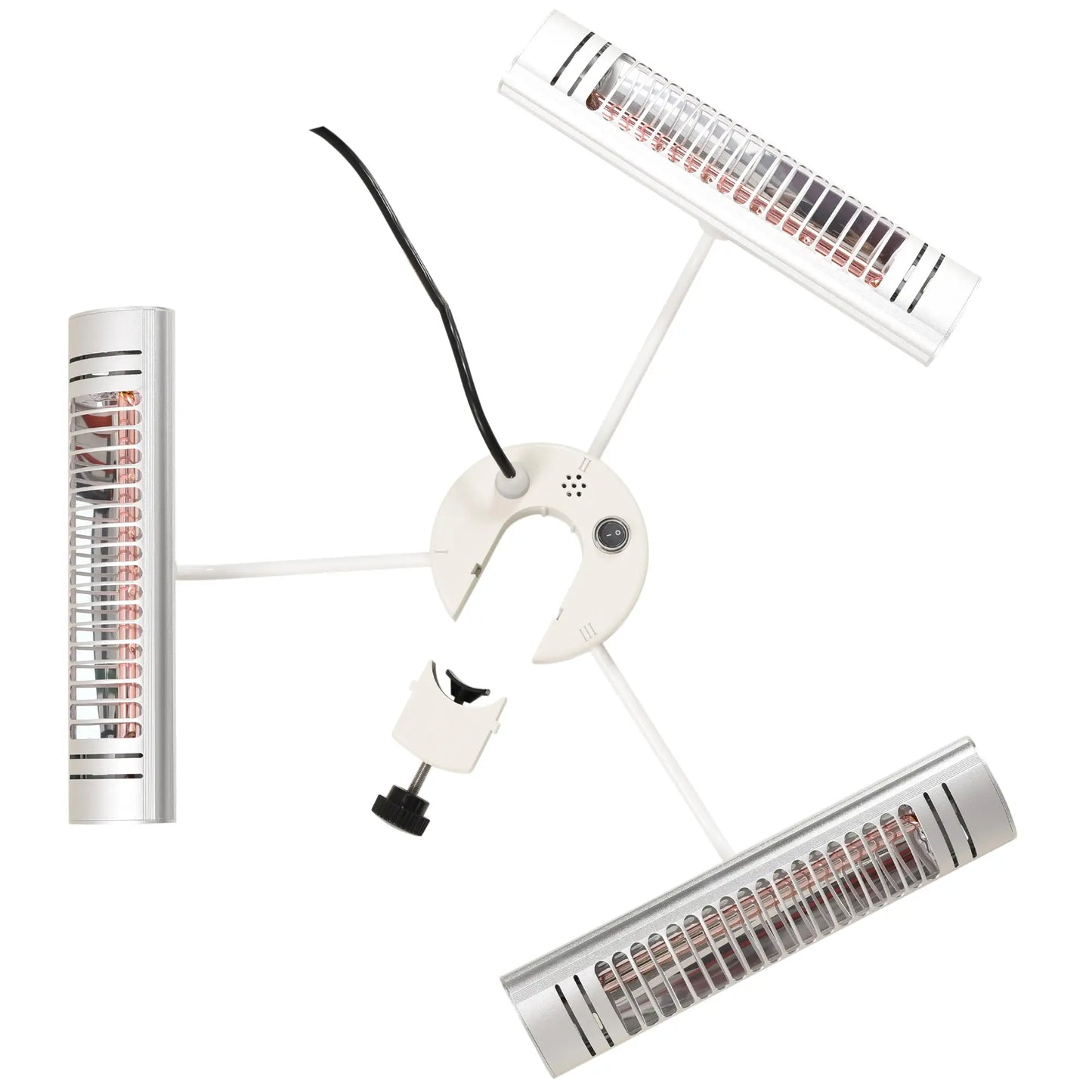 Electric Patio Heater, 3 Heating Panels, Infrared Remote, Silver Electric Tower Heaters at Gallery Canada