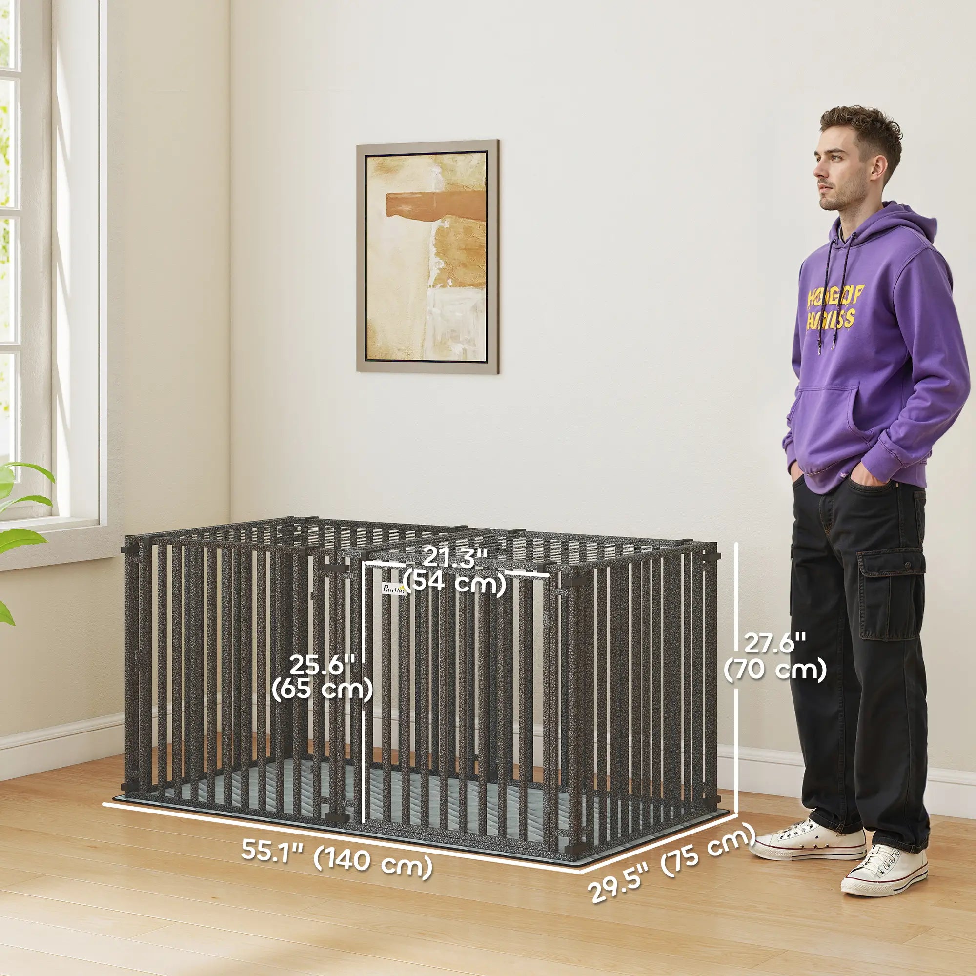 55 Inch Heavy Duty Dog Crate, Extra Large Metal Cage With Mat Dog Cages & Crates at Gallery Canada
