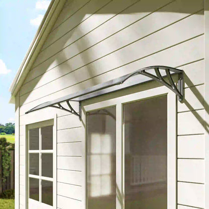 Window Awning Door Canopy, Polycarbonate Patio Cover, 43.3" x 23.6", Clear