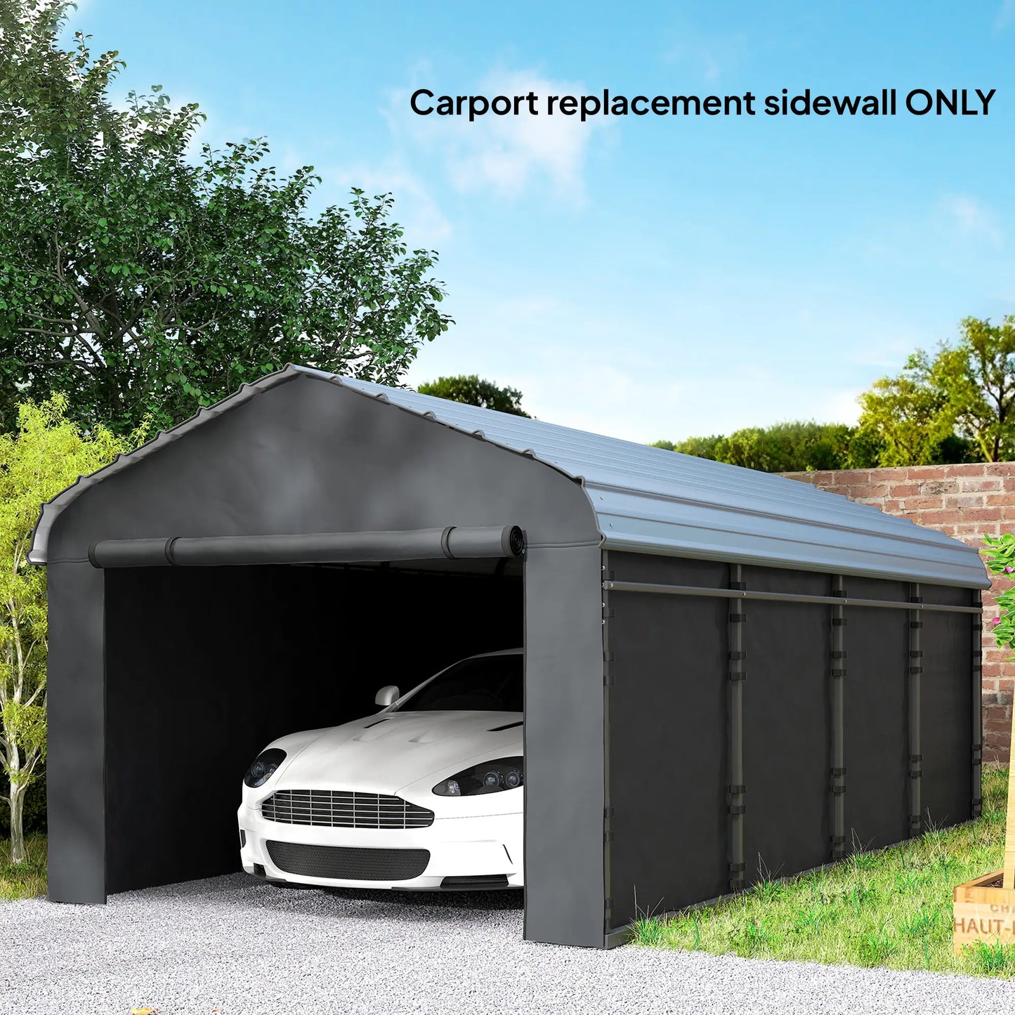 Replacement Canopy Cover, 10' x 15', Waterproof Carport Shelter, Dark Grey Car Shelters at Gallery Canada