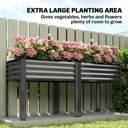 Galvanized Raised Garden Bed With Legs, 71" x 22" x 31.5", Planter Box With Reinforced Bars Elevated Garden Beds at Gallery Canada