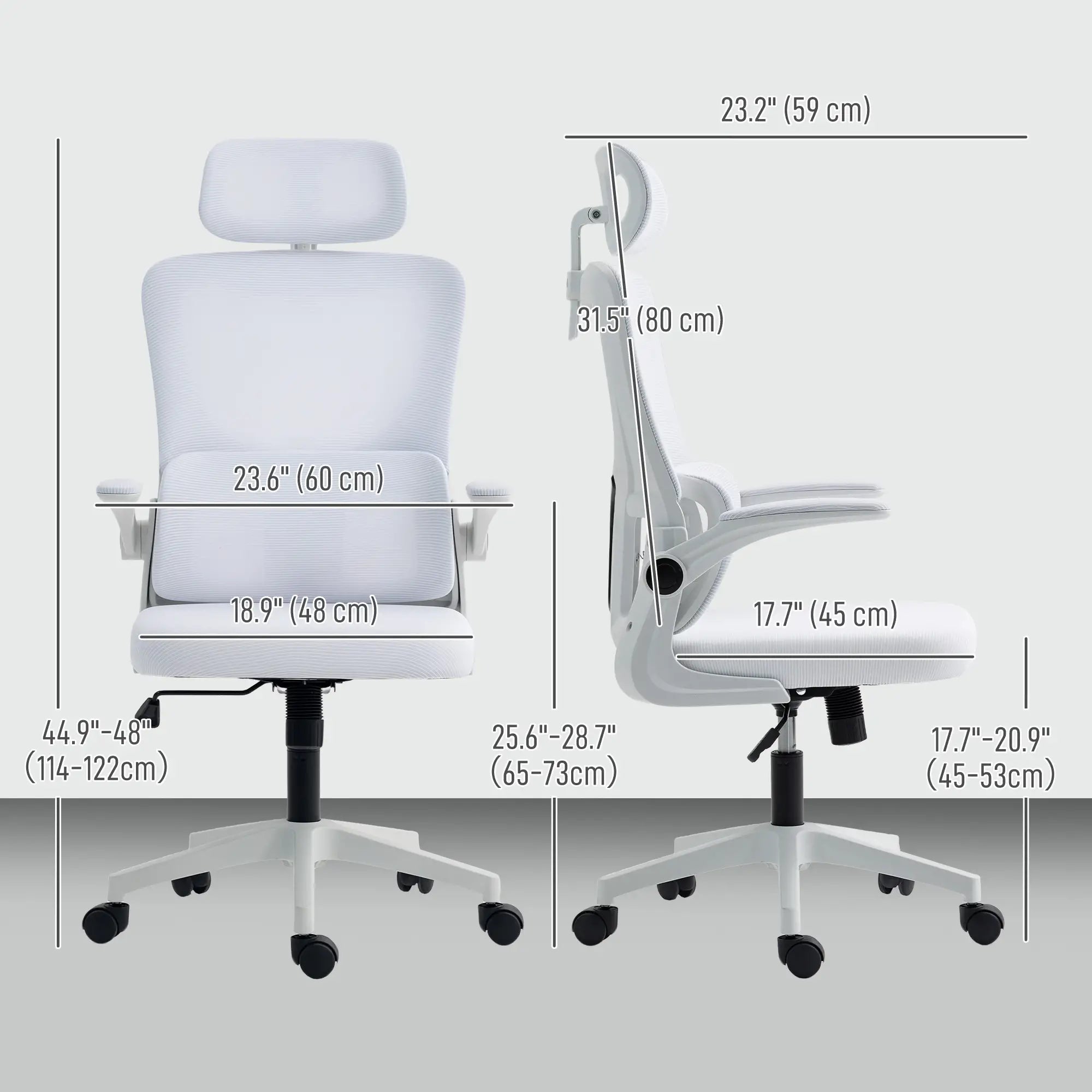High Back Office Chair, Mesh Computer Chair, Adjustable Height, Cream White Office Chairs at Gallery Canada