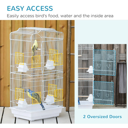 36" Bird Cage, Macaw Play House, Parrot Flight Cage, White Bird Cages at Gallery Canada