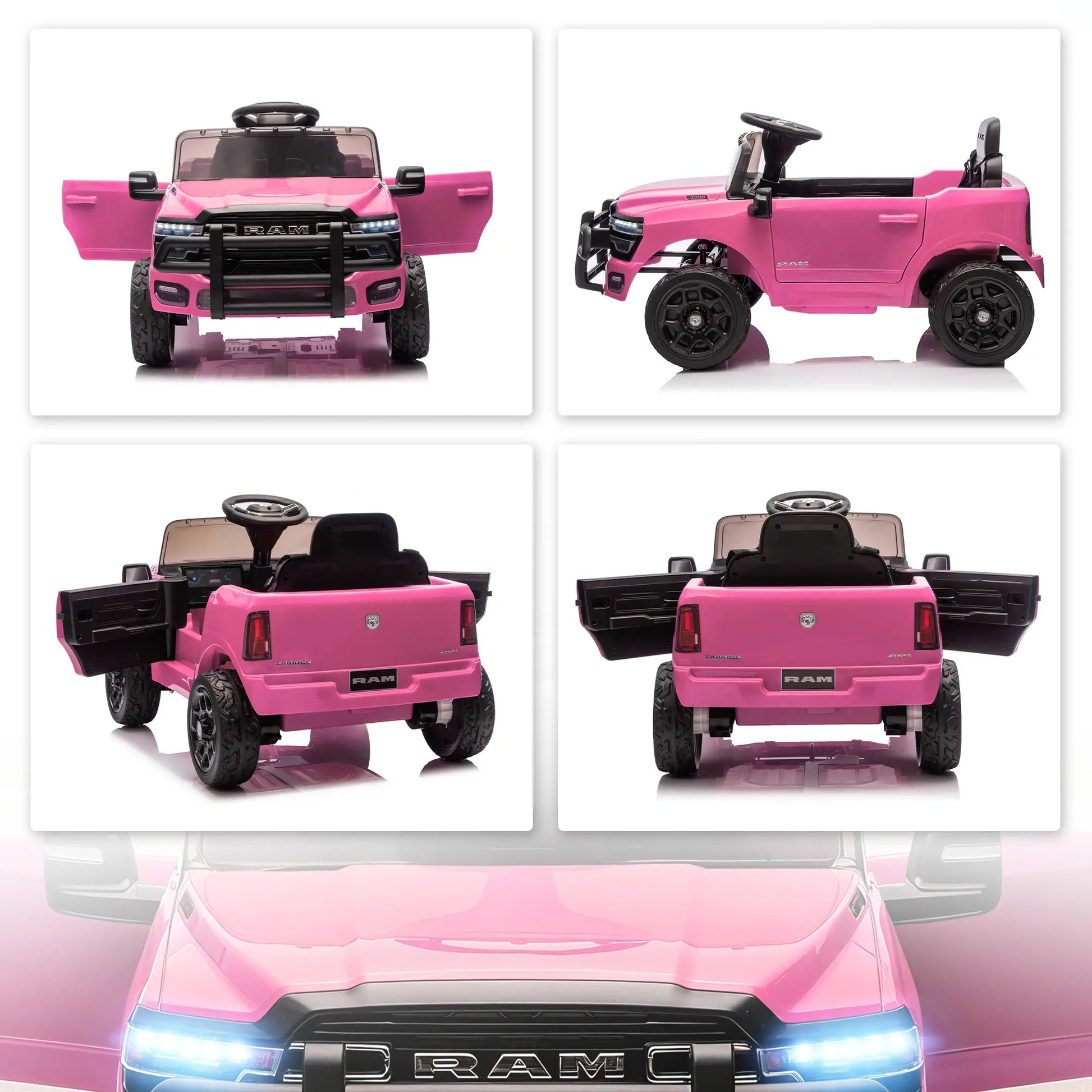 12V Ride On Car, Dodge RAM 3500, Remote Control, Pink Electric Toy Cars at Gallery Canada