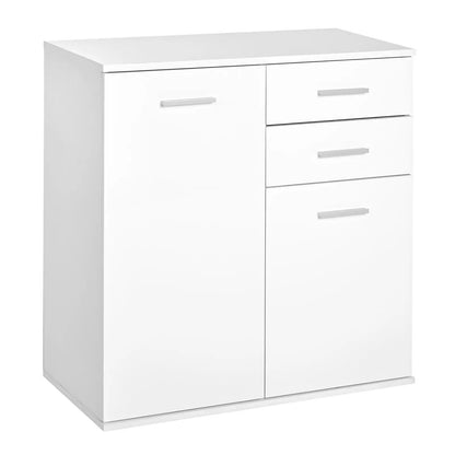 High Gloss Sideboard, 2 Drawers, 2 Doors, Adjustable Shelf, White Storage Cabinets High Gloss White at Gallery Canada