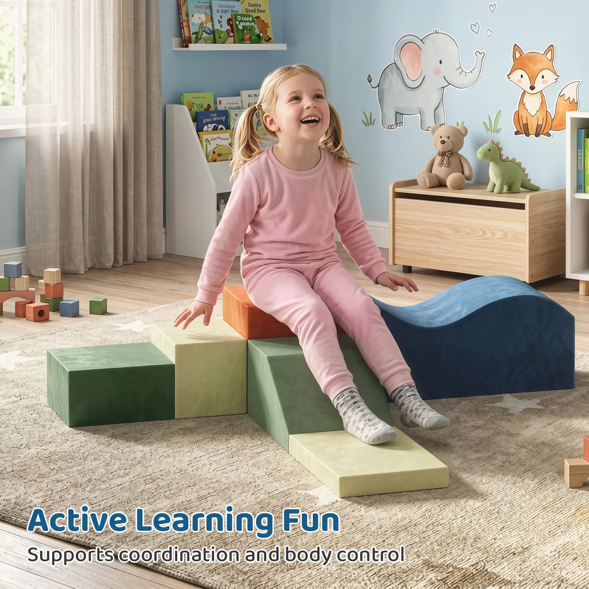 6PCS Kids Foam Climbing Blocks Set, Soft Play, Non-Slip Base Kids Gym & Playmats at Gallery Canada