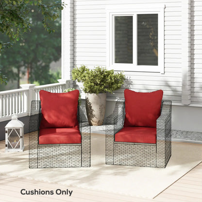 Patio Chair Cushions Set, 2 Seat Cushion Back Pillows, Wine Red Patio Chair Cushions at Gallery Canada