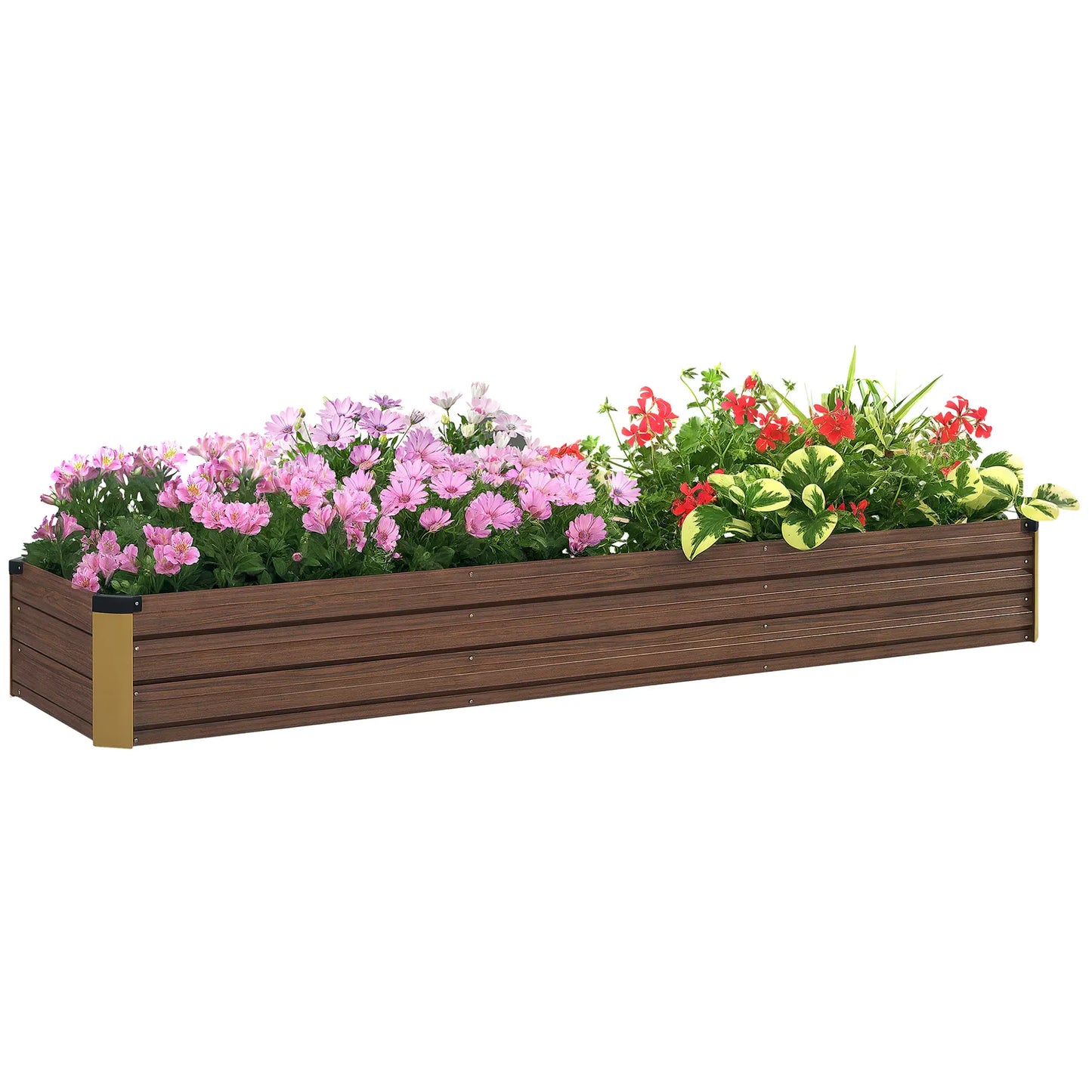 8'x2'x1' Galvanized Raised Bed, Elevated Planter Box, Dark Brown Raised Garden Beds at Gallery Canada