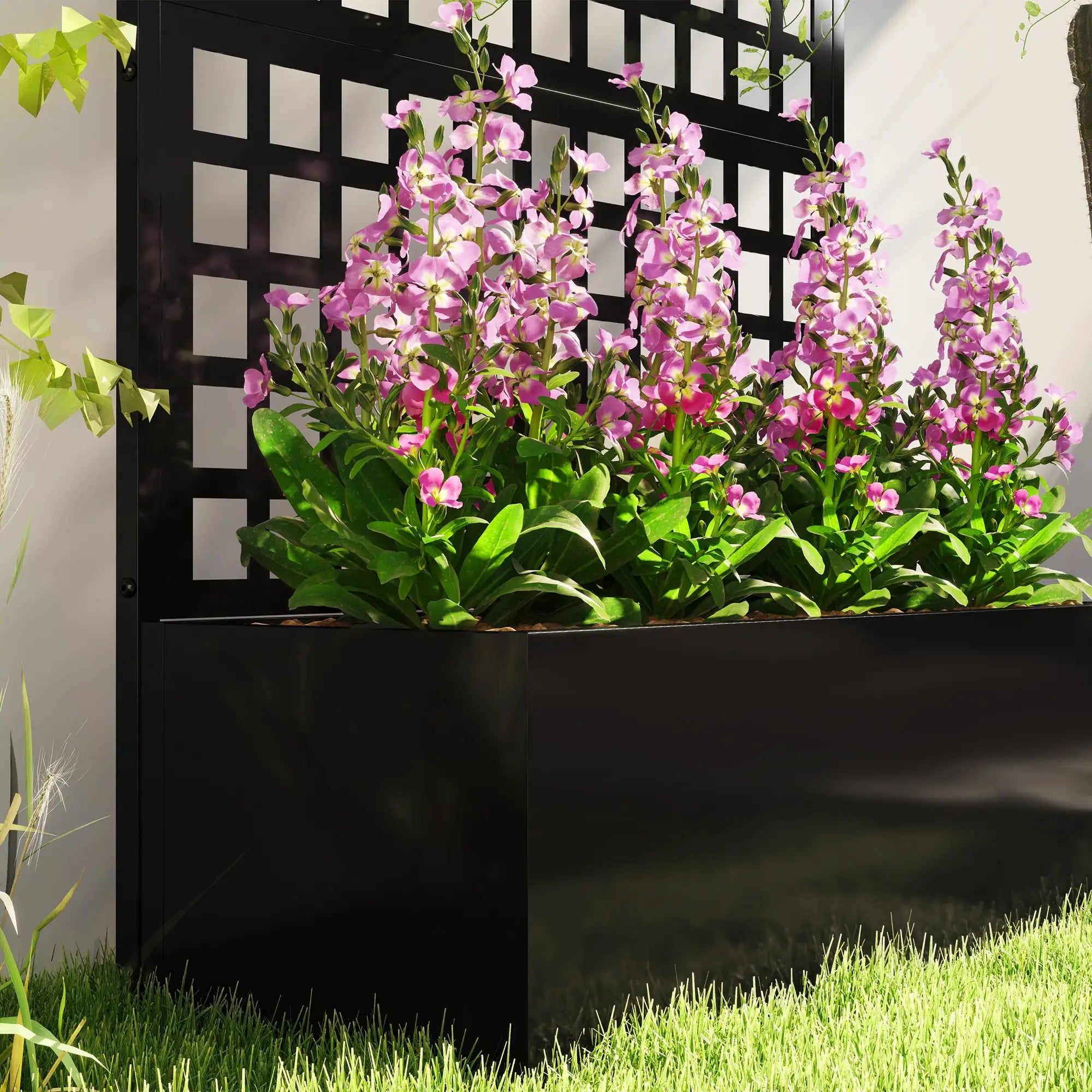 Galvanized Raised Garden Bed with Trellis, 43