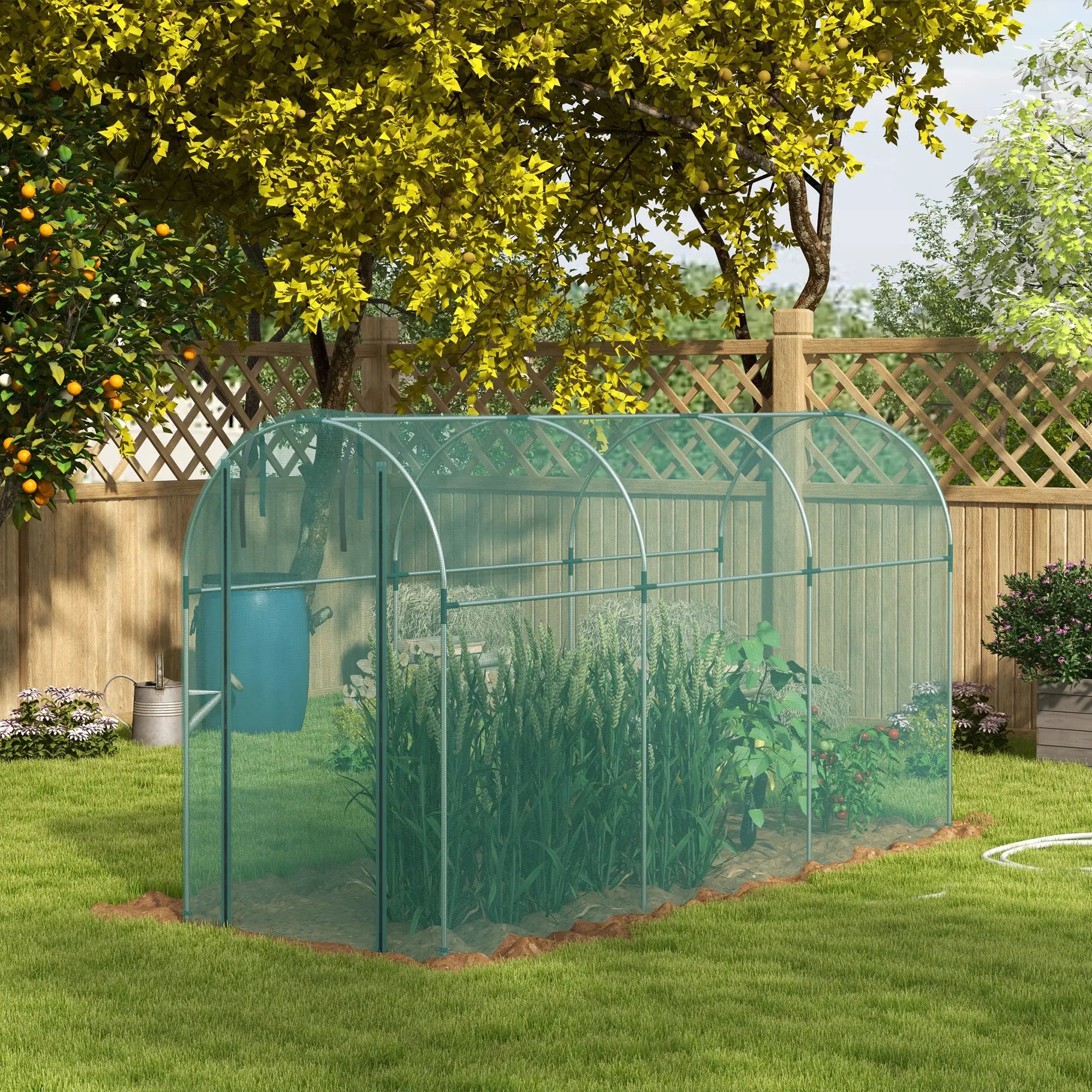 Galvanized Steel Crop Cage, Plant Protection Tent, 4' x 12', Green Walk In Greenhouses at Gallery Canada